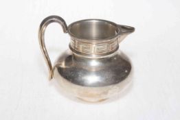 Dutch silver cream jug with Grecian key border, early 20th Century.