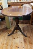 David Bailes, Knaresborough, circular mahogany occasional table on pedestal tripod base,