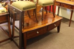 Two drawer low centre table and rustic framed wall mirror (2).