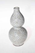 Chinese crackle double gourd vase, 22cm.