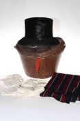 Thos. Townsend and Co. London top hat and leather case.