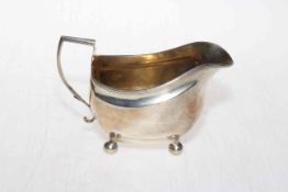 George III silver cream jug with thread border, London 1808.