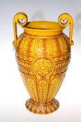 Large Linthorpe Pottery vase, moulded with stylised foliage and pattern, shape no. 2059, 44cm.