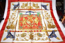 Hermes scarf for The Queens Silver Jubilee 1977, in original box.