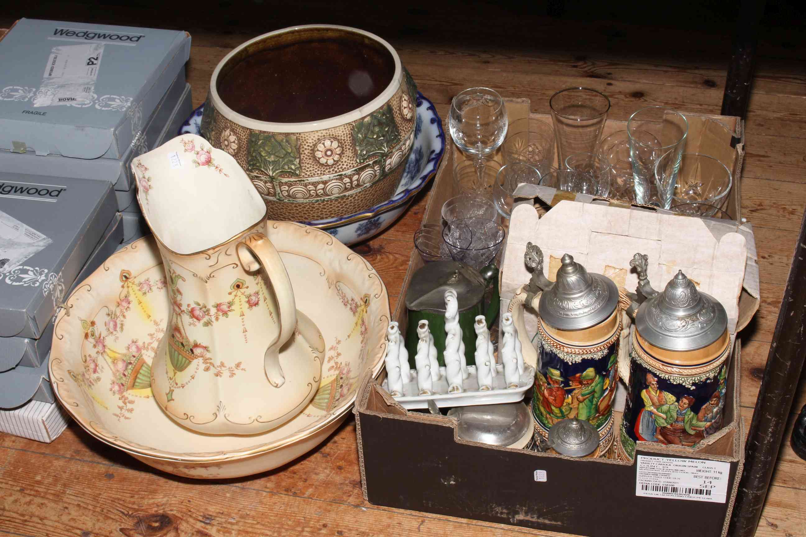 Wedgwood and Royal Doulton collectors plates, Devonware toilet jug and bowl, - Image 2 of 3