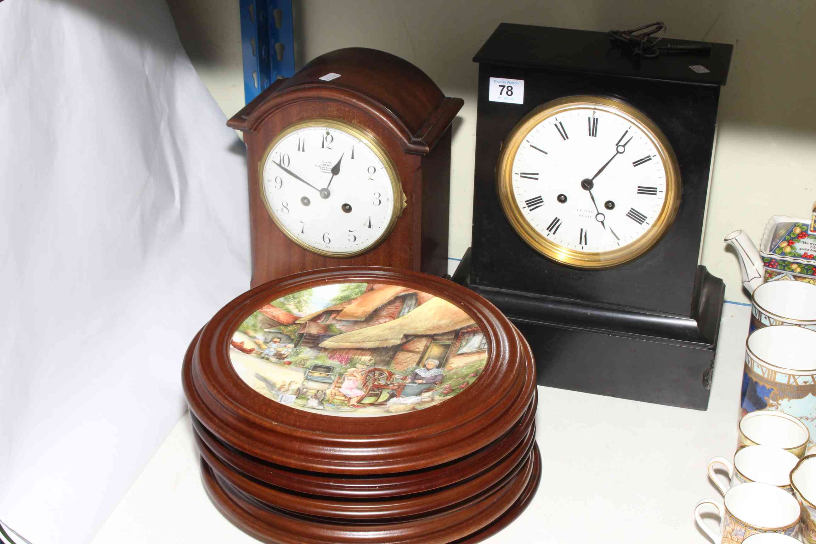 Victorian slate mantel clock,