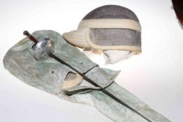 Fencing foil and accessories.