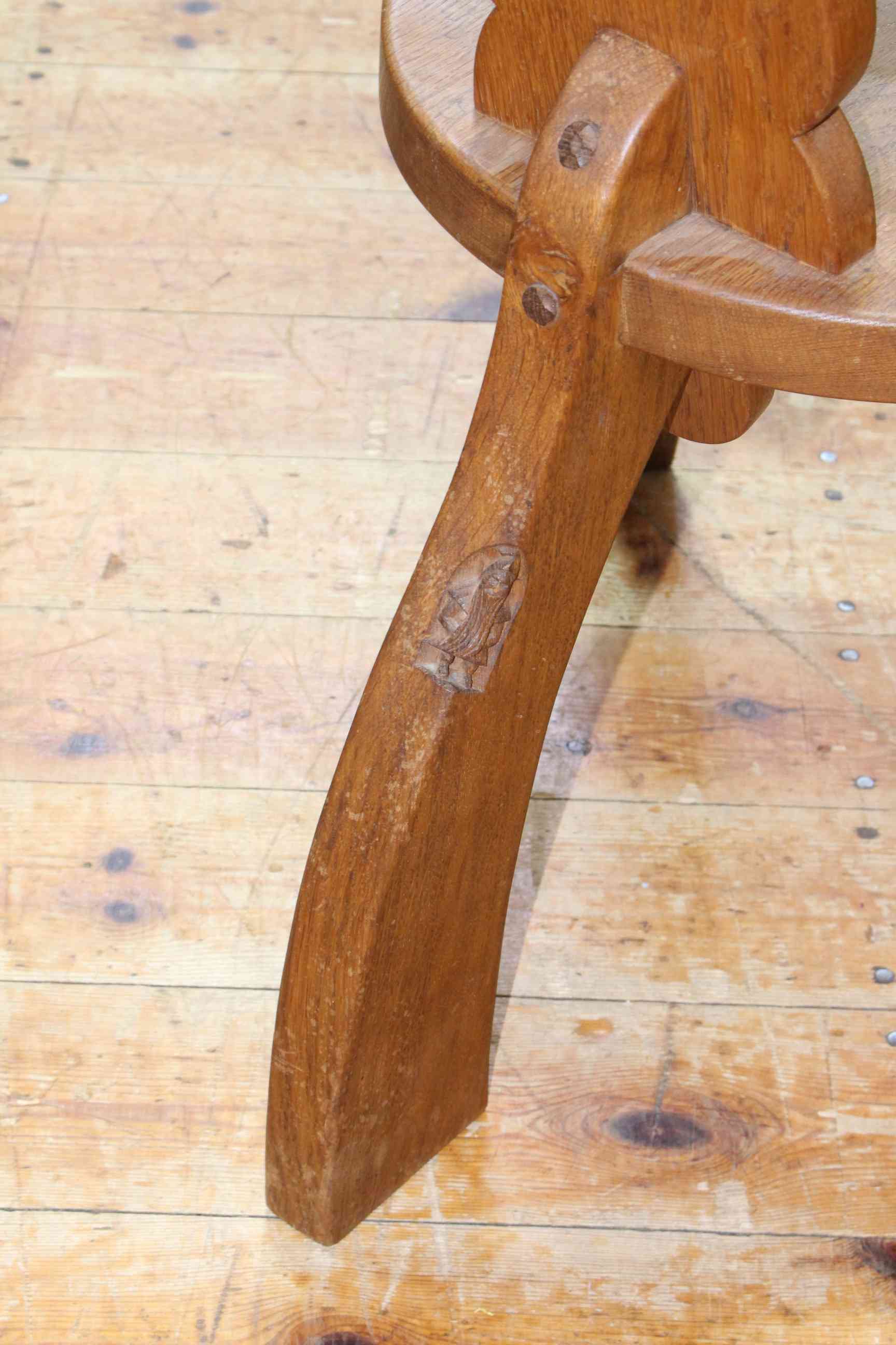 Thomas Whittaker 'Gnomeman' adzed oak spinning chair. - Image 2 of 2