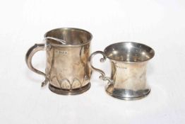 Two silver christening mugs, Birmingham 1928 and 1936.