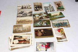 Photographic postcards including South Bank Bay Week, Plumbers Tableau by W.H.