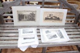 Collection of sixty various topographical engravings.