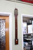 Antique inlaid mahogany stick barometer.