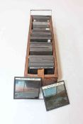 Boxed collection of magic lanterns slides comprising 68 black and white by Graystone Bird of Bath.