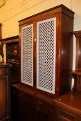 Mahogany cabinet bookcase, 204cm by 99cm by 48cm.