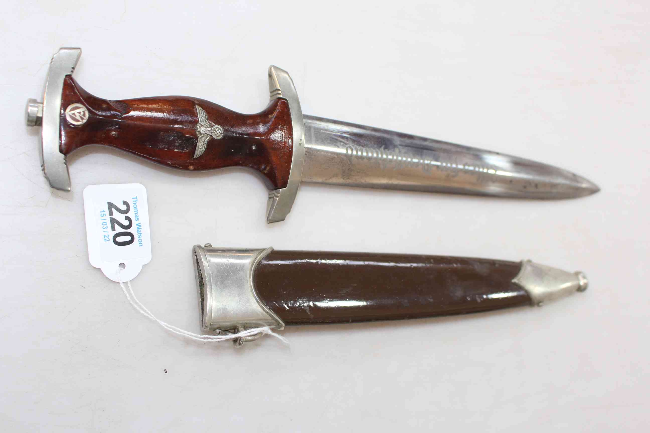 German WWII SA dagger and scabbard.