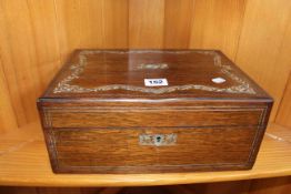 Victorian inlaid rosewood box, 30cm by 22cm by 13cm.