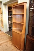 Ercol Windsor open topped standing corner cabinet, 179cm.