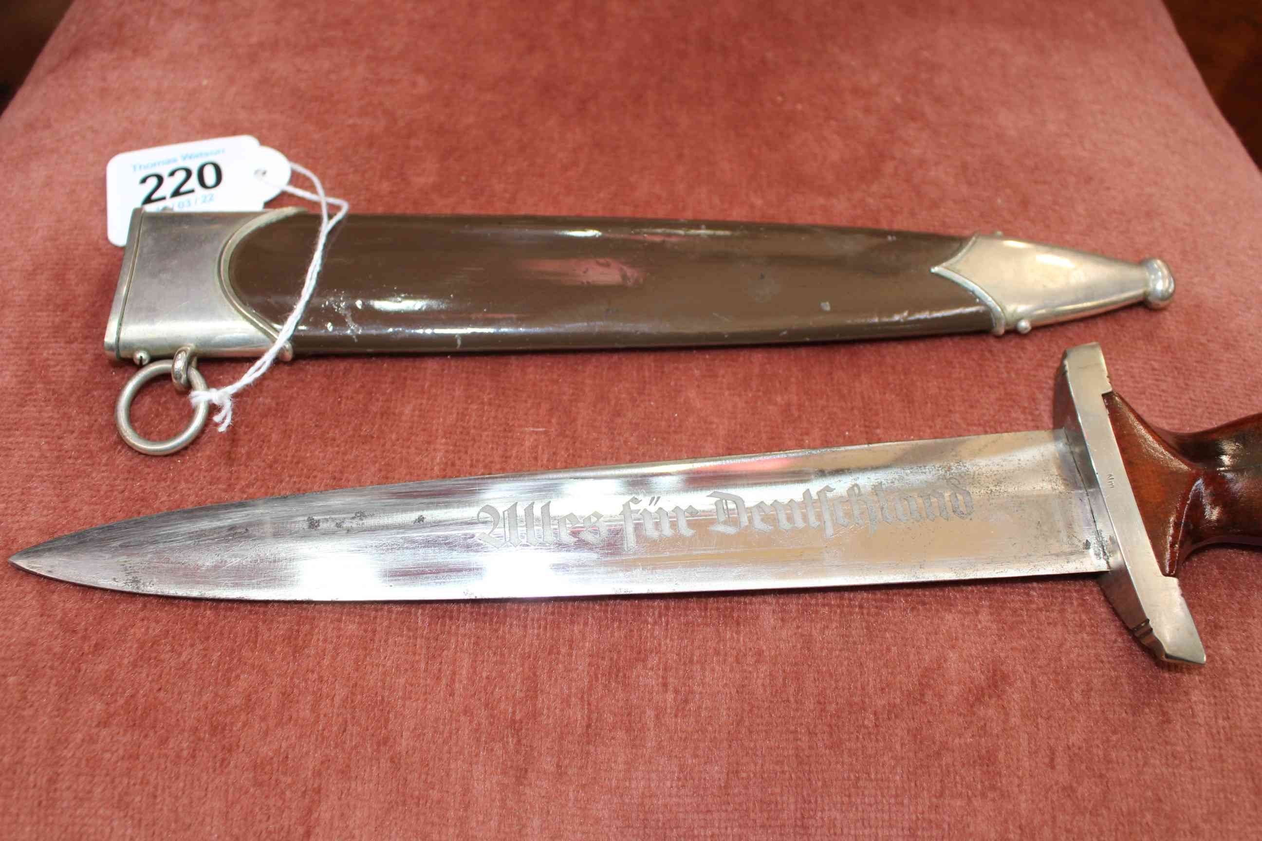 German WWII SA dagger and scabbard. - Image 4 of 5