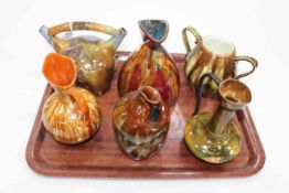 Six pieces of Art Pottery, Linthorpe and similar.