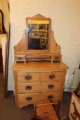 Late Victorian stripped walnut dressing table.