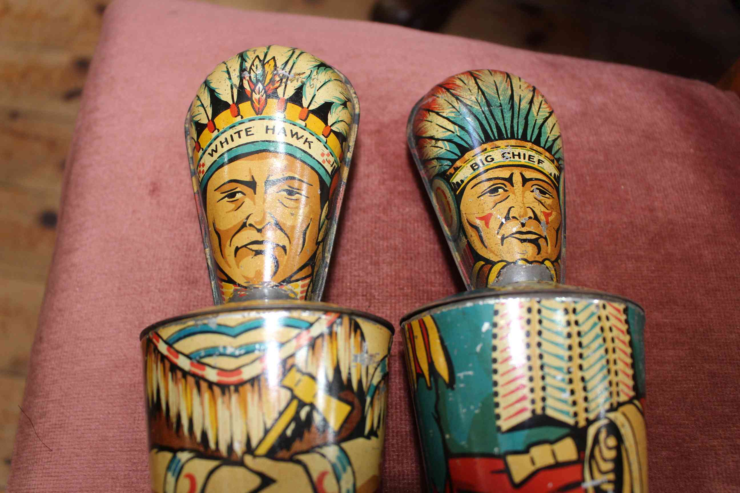 Two Lyons Native American Indian toffee tins, White Hawk and Big Chief, - Image 4 of 4