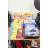 Collection of model toy cars including Majorette Pinder Jean Richard,