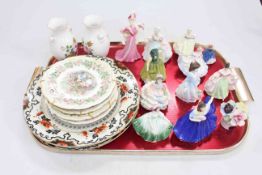 Ten small Royal Doulton ladies, four Brambly Hedge plates, vases, etc.