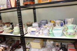 Collection including Nao figurines, Sylvac, Old Willow Ironstone, Maling, Ringtons, part tea sets,