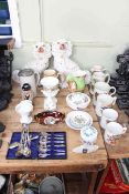 1911 and 1919 commemorative mugs, Royal Doulton Churchill Toby, and collection of vases, mugs,