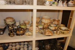 Collection of Crown Devon and Crown Ducal including chamber pots, jugs, vases,