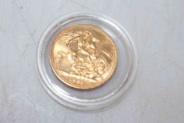 1982 Queen Elizabeth gold sovereign.