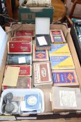 Photograph glass slides, negatives, vintage tins, coins, medallions.