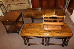 Ercol rectangular low table, rectangular nest of three tables,