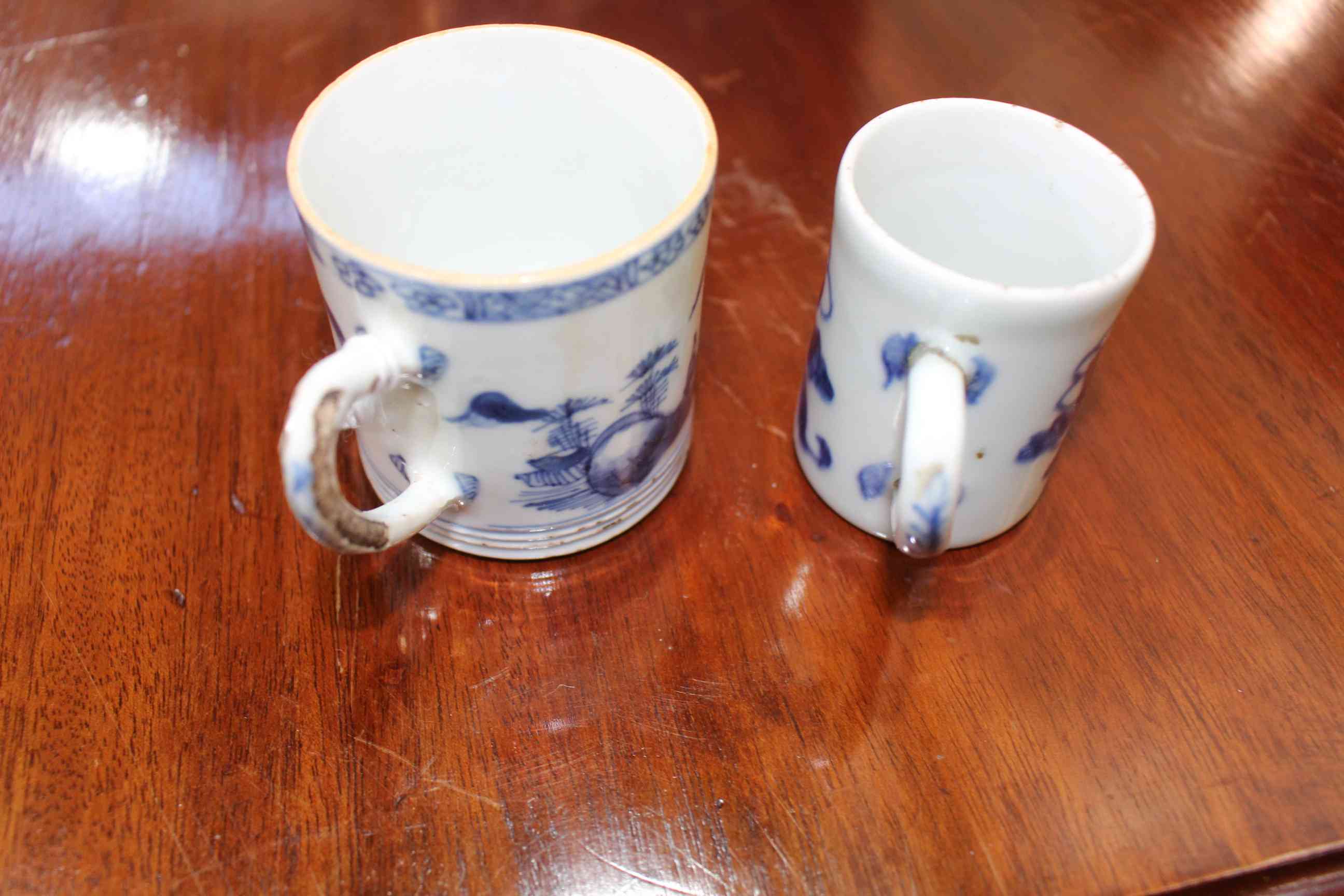 Two antique Chinese blue and white cups, largest 6.5cm. - Image 3 of 3