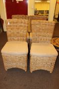 Set of wicker conservatory chairs.