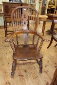 Antique Windsor pierced splat back broadarm chair.