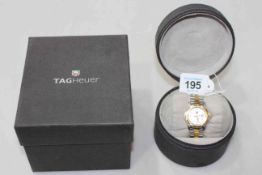 TAG ladies two colour bracelet watch, date dial, with box and papers.