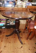 David Bailes, Knaresborough, circular mahogany occasional table on pedestal tripod base,