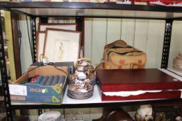 Hornby train engines, Guy Degrenne cased cutlery, Canon SLR camera with lens, Oriental wares,