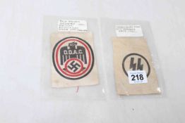 Two German 1930's sports vest emblems.