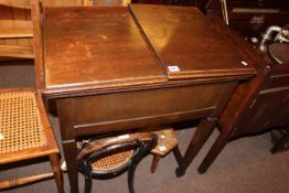 Vintage Singer cabinet sewing machine, child's Bentwood chair and hexagonal oak stool (3).