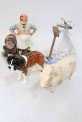 Beswick Charolais bull and Corna Garth Stroller,