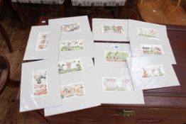 Edward Bawden, set of twelve mounted calendar lithographs, 17cm by 23cm including mount.