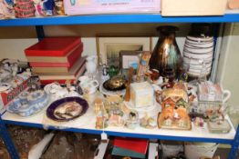 West German vase, Lilliput ornaments, Wedgwood Blue Jasperware, collectors plates, prints, etc.