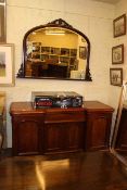 Victorian mahogany inverted breakfront chiffonier and later overmantel mirror (2).