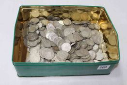 Collection of pre-1947 coinage, approximately 4000 grams.