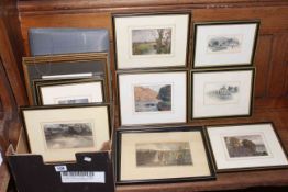 Collection of hand coloured framed Darlington, lst edition A.