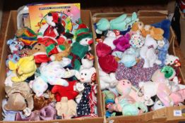Two boxes of Beanie Baby teddy bears.