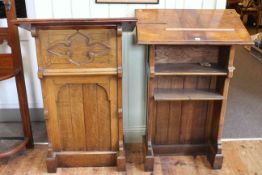 Pair Victorian oak ecclesiastical lecterns, 121cm by 75.5cm.