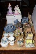 Lilliput Lane cottages, Coalport cottages, Wedgwood Blue Jasperware,